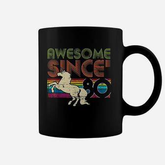 Awesome Since 1980 Birthday Vintage Unicorn Rainbow Coffee Mug - Seseable