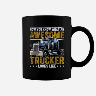 Awesome Trucker Big Rig Semi Trailer Truck Driver Gift Coffee Mug - Seseable