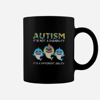 Baby Sharks Autism Its Not A Disability Its A Different Ability Coffee Mug - Seseable