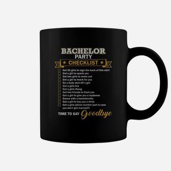 Bachelor Party Shirt Funny Bachelor Party Checklist Shirt Coffee Mug - Seseable