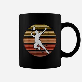 Badminton Sports Lover Gift Vintage Retro Badminton Coffee Mug - Seseable