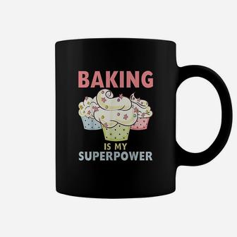 Baking Is My Superpower 3 Sweet Pastel Cupcakes Baker Gift Coffee Mug - Seseable