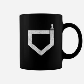 Baseball Inspired Home Plate Umpire Brush Coffee Mug - Seseable