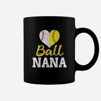 Baseball Softball Ball Heart Nana Mothers Day Gifts Coffee Mug - Seseable