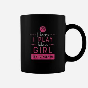 Basketball Girls Basketball Gift Play Like A Girl Coffee Mug - Seseable