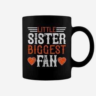 Basketball Lover Little Sister Biggest Fan Coffee Mug - Seseable