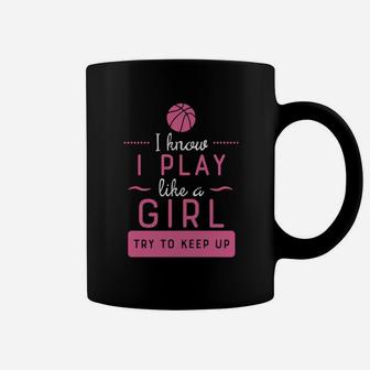 Basketball Shirt -girls Basketball Gift- Play Like A Girl Coffee Mug - Seseable