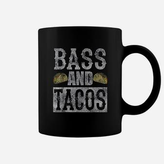 Bass And Tacos Funny Taco Bass Guitar Distressed Coffee Mug - Seseable
