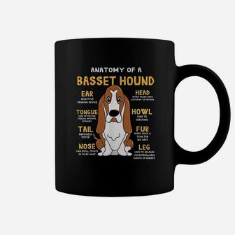Basset Hound Anatomy Funny Dog Mom Dad Cute Gift Coffee Mug - Seseable