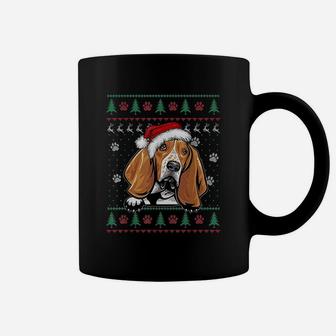 Basset Hound Christmas Ugly Coffee Mug - Seseable