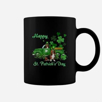 Basset Hound Riding Green Truck St Patricks Day Dog Lovers Gift Coffee Mug - Seseable