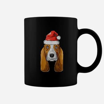 Basset Hound Santa Hat Christmas Basset Hound Coffee Mug - Seseable
