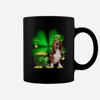 Basset Hound Shamrock St Patricks Day Irish Great Dog Lovers Coffee Mug - Seseable