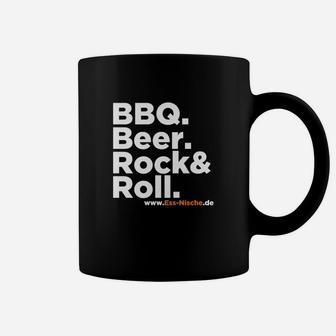 BBQ Beer Rock & Roll Herren Tassen, Lustiges Grillparty Tee - Seseable