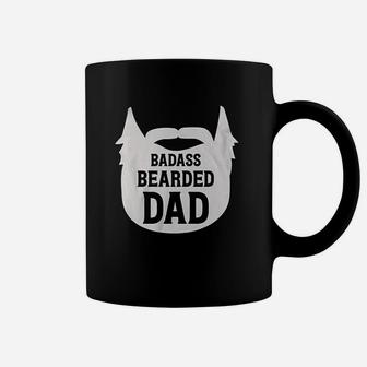 Bearded Dad Manly Beard Silhouette Funny Father Parent Coffee Mug - Seseable