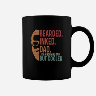 Bearded Inked Dad Like A Normal Dad But Cooler Coffee Mug - Seseable