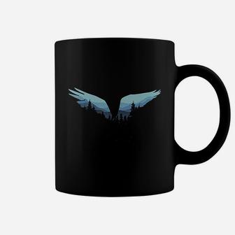 Beautiful Flying Eagle Night Sky Forest Bird Silhouette Coffee Mug - Seseable