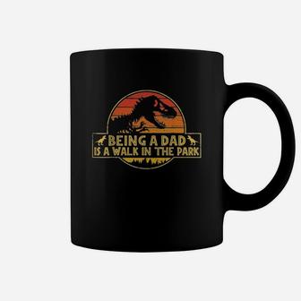 Being A Dad Is A Walk In The Park Dad Retro Sunset Coffee Mug - Seseable