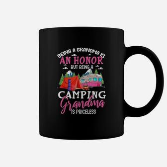 Being A Grandma Is An Honor But Being A Camping Grandma Coffee Mug - Seseable