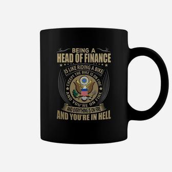 Being A Head Of Finance Like Riding A Bike Job Title Shirts Coffee Mug - Seseable