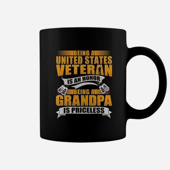 Being A Us Veteran Is An Honor Grandpa Is Priceless Dad Gift Coffee Mug - Seseable