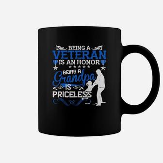 Being A Veteran Is An Honor Being A Grandpa Coffee Mug | Seseable UK