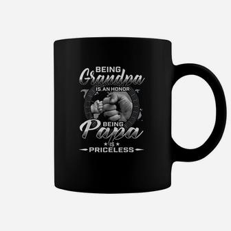 Being Grandpa Is An Honor Being Papa Is Priceless Father Coffee Mug - Seseable