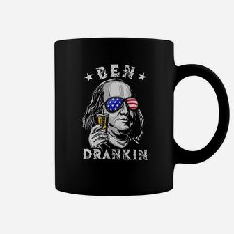 Ben Drankin Benjamin Franklin 4th Of July Patriotic Vintage American Usa Flag Coffee Mug - Seseable