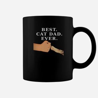 Best Cat Dad Ever Paw Fist Bump Coffee Mug - Seseable