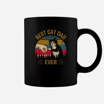 Best Cat Dad Ever Paw Fist Bump Fit Vintage Shirt Coffee Mug - Seseable
