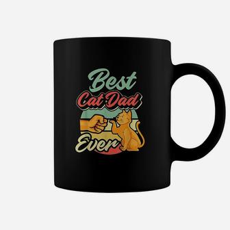 Best Cat Dad Ever Retro Vintage Best Cat Father Gift Coffee Mug - Seseable