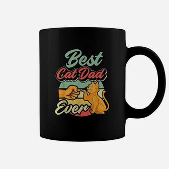 Best Cat Dad Ever Retro Vintage Best Cat Father Gift Coffee Mug - Seseable