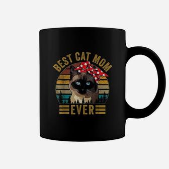 Best Cat Mom Ever Retro Vintage Siamese Cat Mothers Day Gift Coffee Mug - Seseable