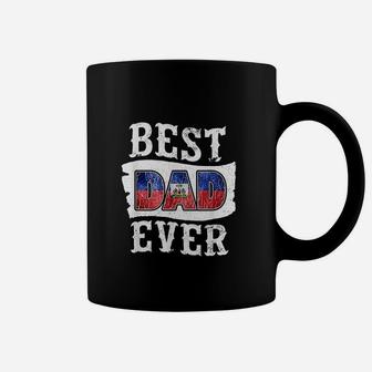 Best Dad Ever Fathers Day Haitian Flag Haiti Coffee Mug - Seseable