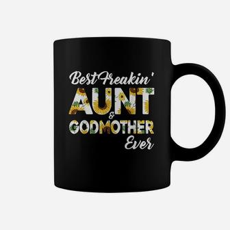 Best Freakin Aunt Godmother Ever Sunflower Coffee Mug - Seseable
