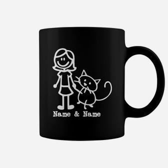 Best Friends For Life Name And Name Girl And Cat Coffee Mug - Seseable
