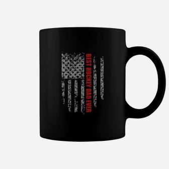Best Hockey Dad Ever American Flag T-shirt Coffee Mug - Seseable