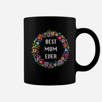 Best Mum Ever Apparel With Polish Folk Art Lowickie Wzory Coffee Mug - Seseable