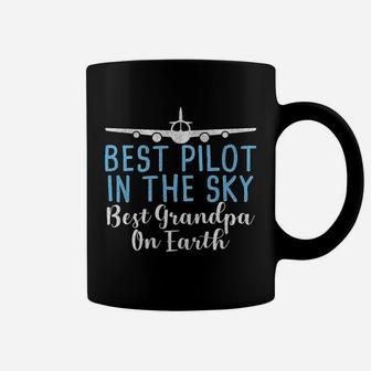 Best Pilot In The Sky Best Grandpa On Earth Coffee Mug - Seseable
