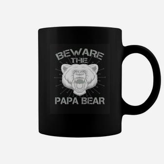Beware The Papa Bear Funny Camping Coffee Mug - Seseable