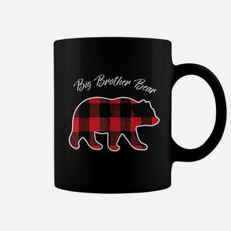 Big Brother Bear Matching Family Christmas Red Plaid Coffee Mug - Seseable