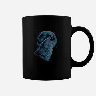 Big Clothing Lone Wolf Howling At The Moon Coffee Mug - Seseable