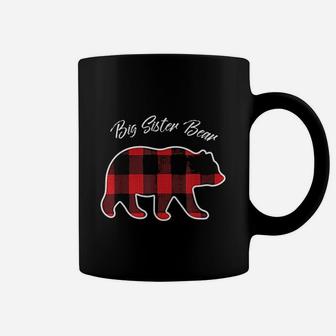 Big Sister Bear Matching Family Christmas Red Plaid Pajama Coffee Mug - Seseable