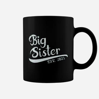 Big Sister Est 2021 Big Sister Gift Girls Fitted Kids Coffee Mug - Seseable