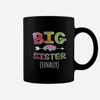 Big Sister Finally Girls Kids Toddlers Big Sister Coffee Mug - Seseable