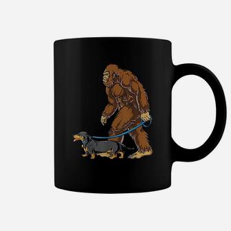 Bigfoot Dog Walk Dachshunds Coffee Mug - Seseable