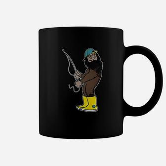 Bigfoot Fishing Funny Boots And Cap Fish Lover Coffee Mug - Seseable