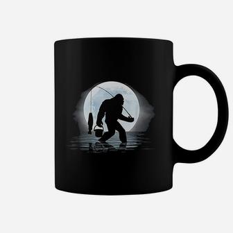 Bigfoot Fishing Funny Sasquatch And Fish Night Fishing Coffee Mug | Seseable UK
