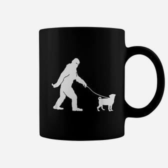 Bigfoot Sasquatch Walking Pug Dog Lovers Gift Coffee Mug - Seseable