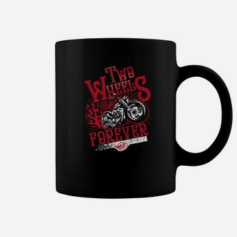 Biker Shirt Motorcycle Two Wheels Forever Ride Bike Dad Papa Coffee Mug - Seseable